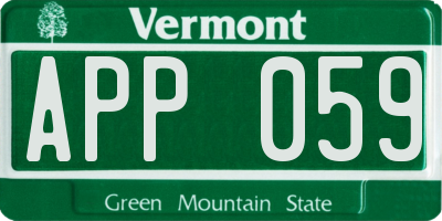 VT license plate APP059
