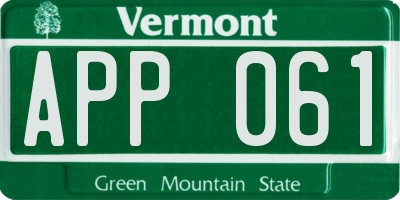 VT license plate APP061