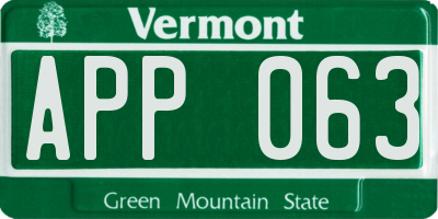 VT license plate APP063