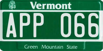 VT license plate APP066