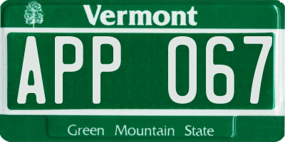 VT license plate APP067