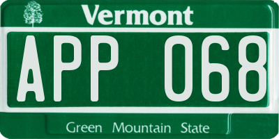 VT license plate APP068