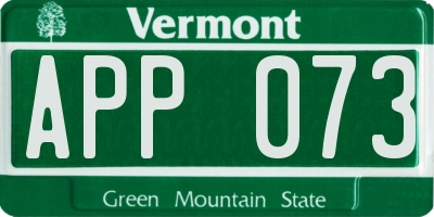 VT license plate APP073
