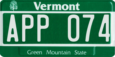 VT license plate APP074