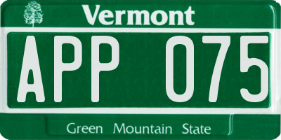 VT license plate APP075
