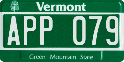 VT license plate APP079