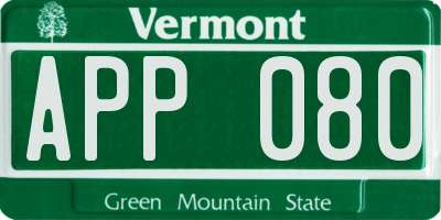 VT license plate APP080