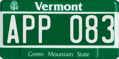 VT license plate APP083