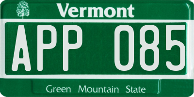 VT license plate APP085