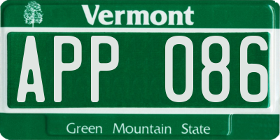 VT license plate APP086