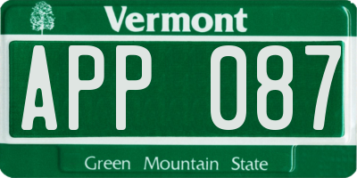 VT license plate APP087