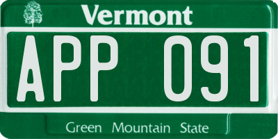 VT license plate APP091