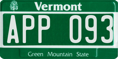 VT license plate APP093