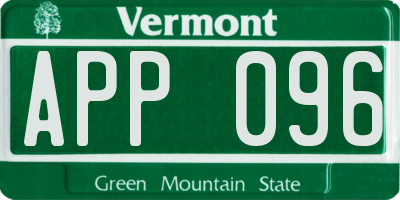 VT license plate APP096