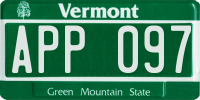 VT license plate APP097