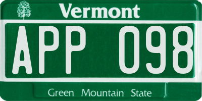 VT license plate APP098