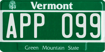 VT license plate APP099