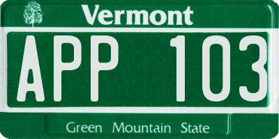 VT license plate APP103