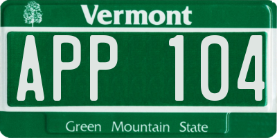 VT license plate APP104