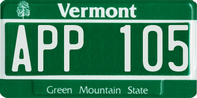 VT license plate APP105