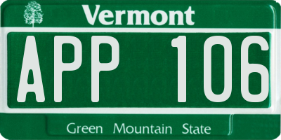 VT license plate APP106