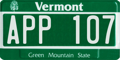 VT license plate APP107