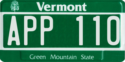 VT license plate APP110