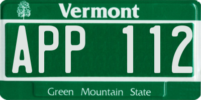 VT license plate APP112