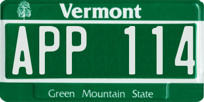 VT license plate APP114