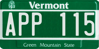 VT license plate APP115