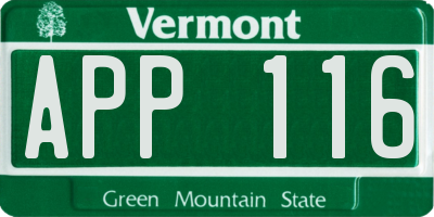 VT license plate APP116