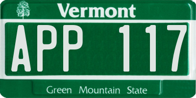 VT license plate APP117