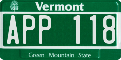 VT license plate APP118