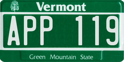 VT license plate APP119