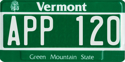 VT license plate APP120