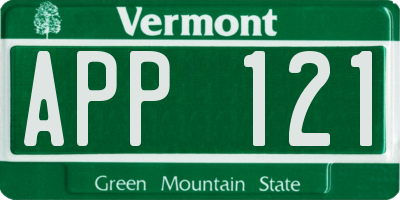 VT license plate APP121