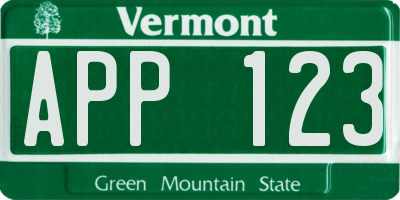 VT license plate APP123
