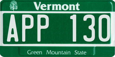 VT license plate APP130