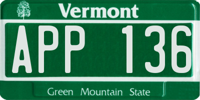 VT license plate APP136