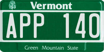 VT license plate APP140