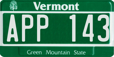 VT license plate APP143