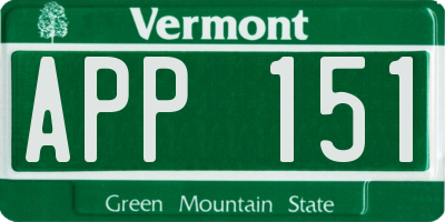 VT license plate APP151