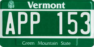 VT license plate APP153