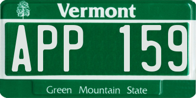 VT license plate APP159