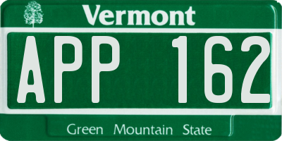 VT license plate APP162