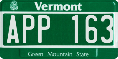 VT license plate APP163