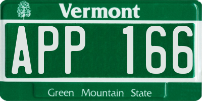 VT license plate APP166