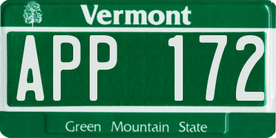VT license plate APP172