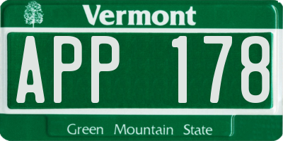 VT license plate APP178