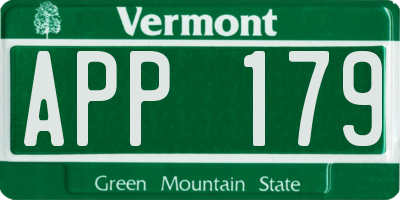 VT license plate APP179